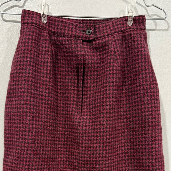 Vintage Giorgio Sant'Angelo Wool Skirt Houndstooth Red & Black/size 6 - Picture 6 of 10